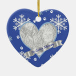 Loving Memory Snowflake Pawprint  Photo Ornament