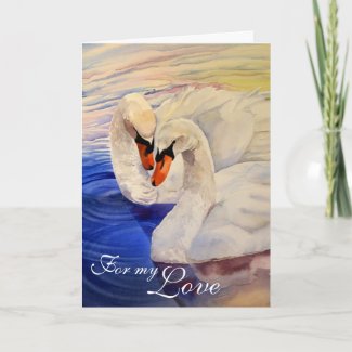Loving Swans Watercolor Valentine's