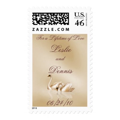 Loving Swans Wedding Postage Stamp