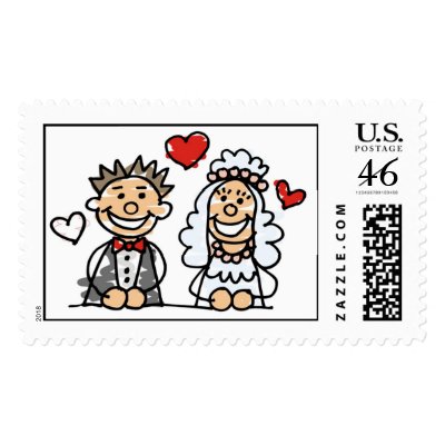 Loving Wedding Couple (2) Stamps