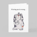 Loving You Wrong Cartoon Rabbit Valentines Card