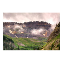 Low Clouds and Mountain Posters