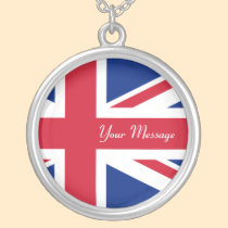 Low Cost Union Jack Flag Sterling Silver Necklace