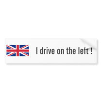 Low Cost Union Jack I Drive On The Left Bumper Bumper Stickers