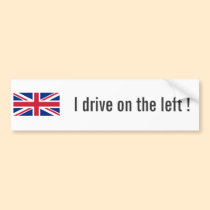 Low Cost Union Jack I Drive On The Left Bumper Bumper Stickers