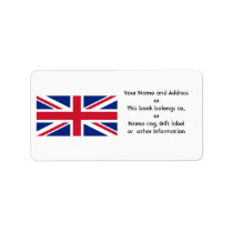 Low Cost Union Jack Name Gift Tag Bookplate Custom Address Label