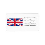 Low Cost Union Jack Name Gift Tag Bookplate