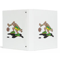 low dribble basketball player 3 ring binder