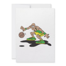 low dribble basketball player personalized invitations