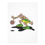 low dribble basketball player personalized invitations