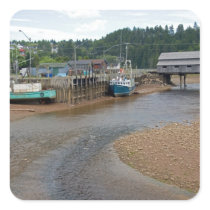 Low tide at the Bay of Fundy at St. Martins, New Stickers