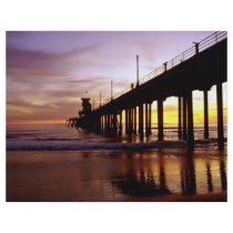 Low tide reflections at sundown, Huntington Beach Flyers