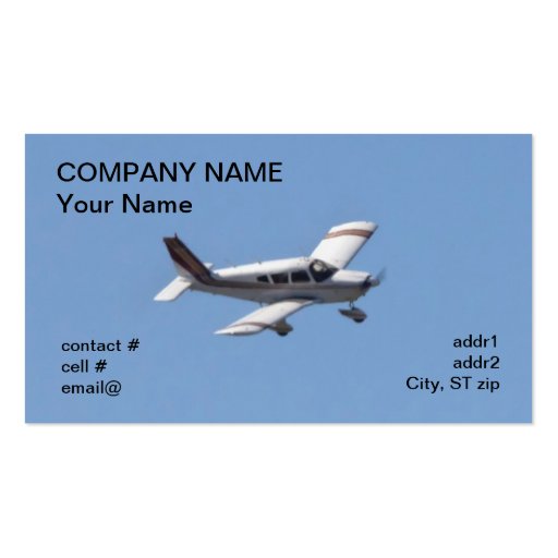low wing light aircraft business card templates