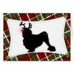Lowchen Reindeer Christmas Card