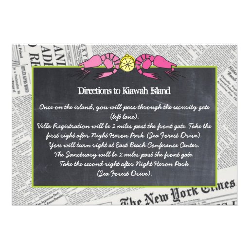 Lowcountry Boil Newsprint Invitation