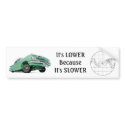 Lower Because It's Slower Sticker Bumper Sticker