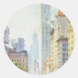 Lower Broadway in Wartime circa 1917 Round Stickers