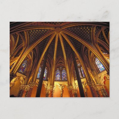 Lower chapel of La Sainte-Chapelle, Paris, Postcard