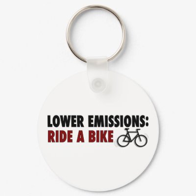 Lower Emissions Ride A Bike Keychain by worldsfair