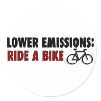 Lower Emissions Ride A Bike stickers by worldsfair Lower Emissions Ride A Bike stickers