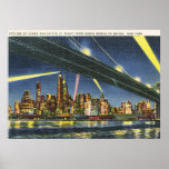 Lower Manhattan at Night Vintage posters