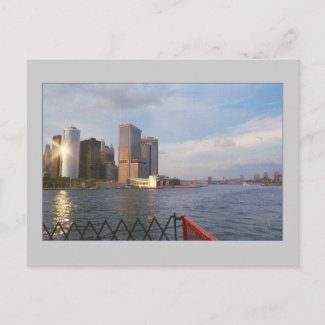 'Lower Manhattan at Sunset' Postcard postcard