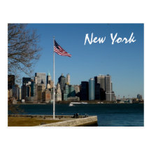 Lower Manhattan from Ellis Island Post Card