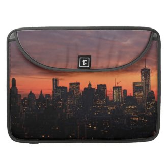 Lower Manhattan Skyline at Twilight, Pink Sky A1 Sleeve For MacBooks