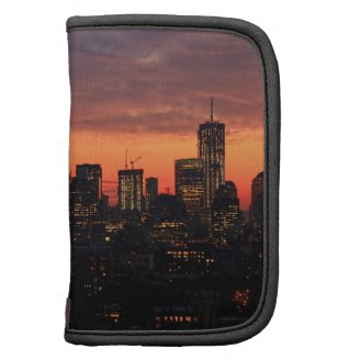 Lower Manhattan Skyline at Twilight, Pink Sky A1 Organizer