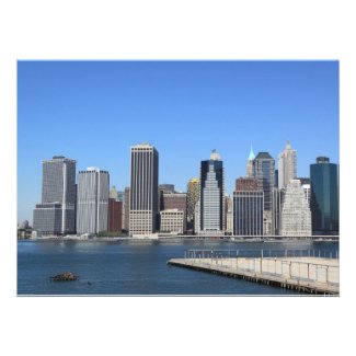 Lower Manhattan Skyline, New York City Custom Invitations