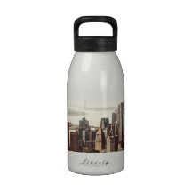 Lower Manhattan Skyline - View from Midtown Drinking Bottles