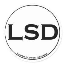 Lower Slower Delaware Stickers by MidnightAkita Lower Slower Delaware Stickers