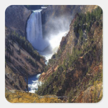 Lower Yellowstone Falls, Yellowstone National Square Stickers
