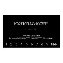 Loyalty Black Coffee Punch-Card Business Card Templates
