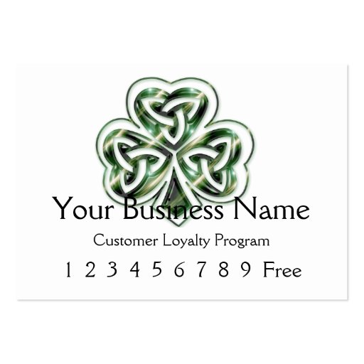 Loyalty Card 2 :: Celtic Shamrock Design 2 Business Card Templates (front side)
