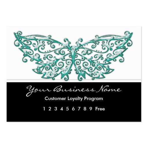 Loyalty Card :: Beautiful Turquoise Butterfly Business Card (front side)