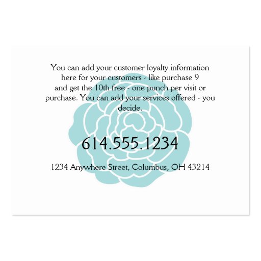 Loyalty Card :: Big Blue Flower Business Card (back side)