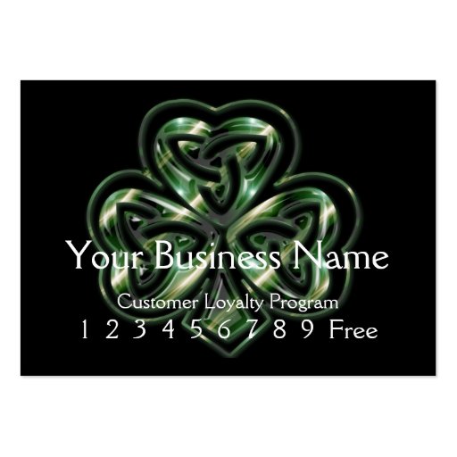 Loyalty Card :: Celtic Shamrock Design 2 Business Cards (front side)
