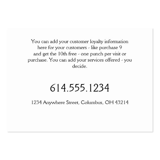 Loyalty Card :: Cherry Blossom Tree Branch Business Card (back side)