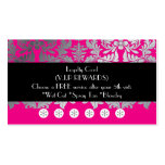Loyalty card faux silver baroque damask/DIY color business cards