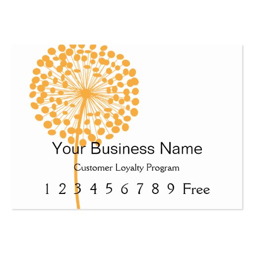 Loyalty Card :: Orange Dandelion Business Card Templates (front side)