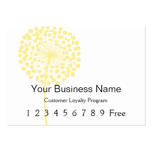 Loyalty Card :: Yellow Dandelion Business Cards (front side)