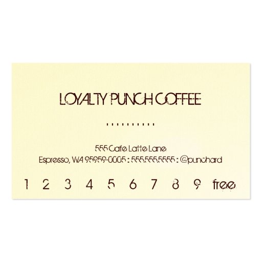 Loyalty Coffee Punch-Card Business Card Template
