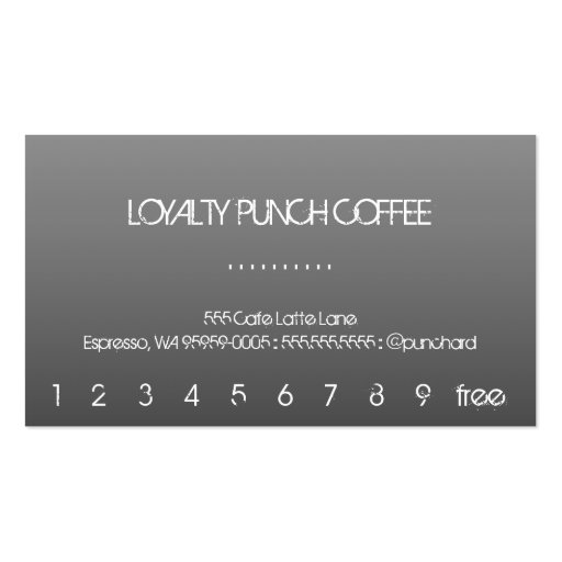 Loyalty Coffee Punch-Card Business Cards