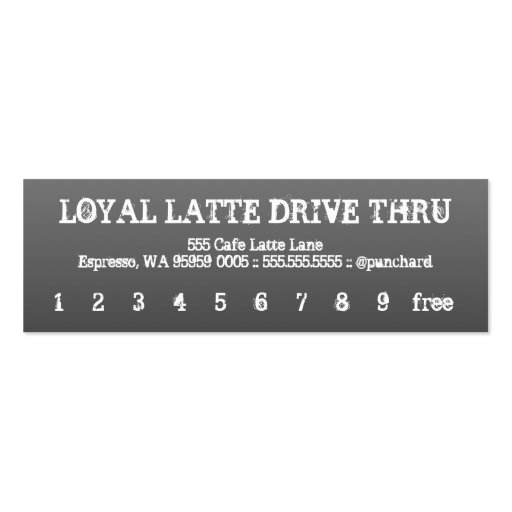 Loyalty Latte Drive-Thru Broken Business Card
