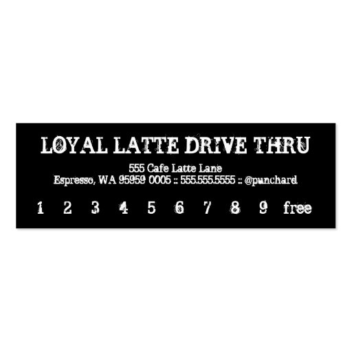 Loyalty Latte Drive-Thru Broken Business Card Template (front side)