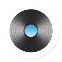 LP Record Round Stickers