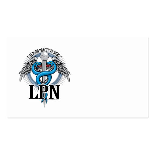 LPN Caduceus Blue Business Card (front side)