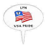 LPN USA Pride Oval Cake Pick