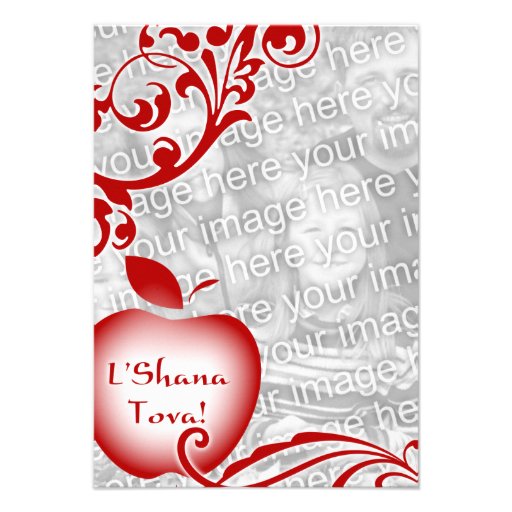 L'Shana+Tova Shana Tova : floral apple photo card 3.5" X 5" Invitation Card ...